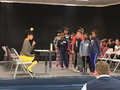 Photo of students participating in the Spelling Bee